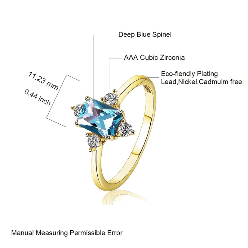 [Australia] - LAZLUVU 18K Gold Plated Blue Topaz Rings for Women Engagement Promise Cubic Zirconia Rings Jewelry Gift for Valentine's Day Mother's Day 18K Gold Women Blue Topaz Rings 6 