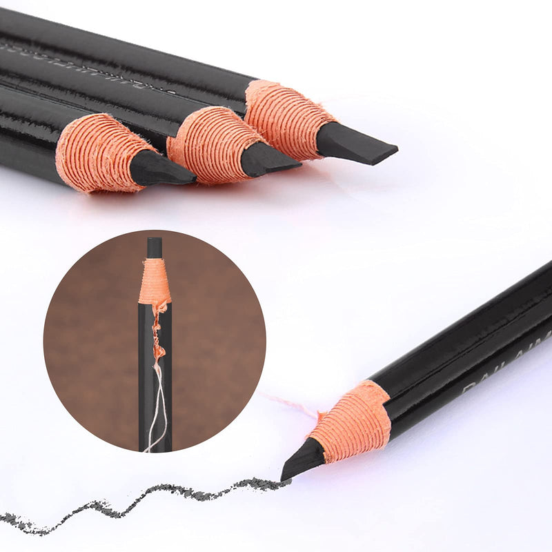 [Australia] - LSxia Waterproof Eye-Brows Pen-cil Set, Pull Cord Peel-off Eyebrow Pencil Microblading Eyebrow Pen Supplies Kit, White Eye-Liner Pencil and Eyebrows Tool Tattoo Makeup For Marking (5+1 Black) 5 Black + 1 White 