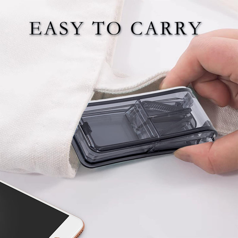 [Australia] - Pill Tablet Cutter for Small or Large Pills, Pill Splitter with Blade for Pills and Tablets Cut in Half Quarter (Black) Black 