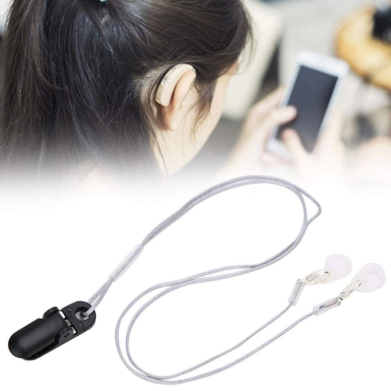 [Australia] - Plastic Practical Hearing Aid Anti-Lost Rope Hearing Aids Clip Sound Amplifier Ear Aids Protection Rope Children Colourful(Gray) 