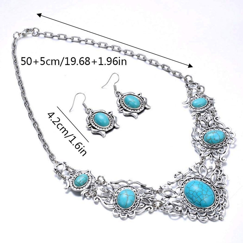 [Australia] - Simsly Baroque Necklace Silver Necklaces Chain and Earring Set for women and Girls 