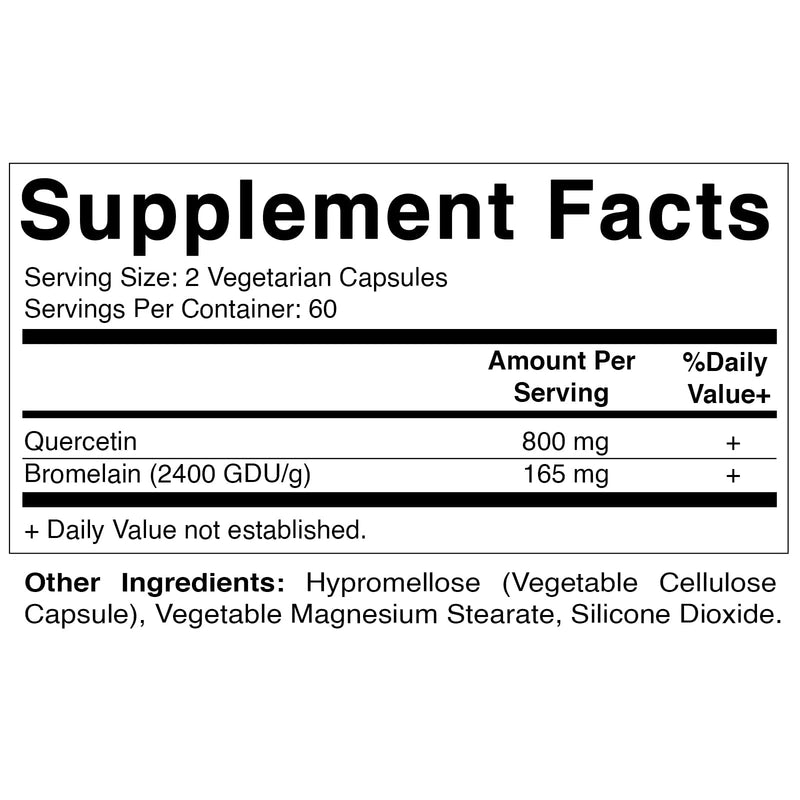 [Australia] - Vitamatic Quercetin with Bromelain - 120 Vegetarian Capsules - Supports Healthy Immune, Respiratory & Cardiovascular Function, Helps Improve Anti-Inflammatory Response 