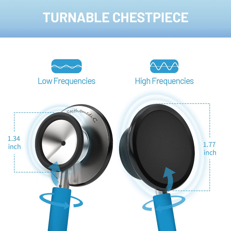 [Australia] - Dual Head Stethoscope for Medical and Home by FriCARE, Classic Lightweight Design, Stethoscope for Adult, Gift for Nurses, Doctors, Medical Students, 28 inch (Sky Blue) Sky Blue 