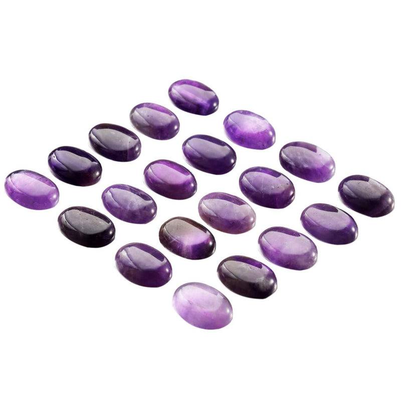 [Australia] - mookaitedecor 12pcs Amethyst Oval Cabochon Gemstone CAB Flatback Stone for Jewelry Making, 13x18mm Amethyst(13x18mm/0.5"x0.7") 