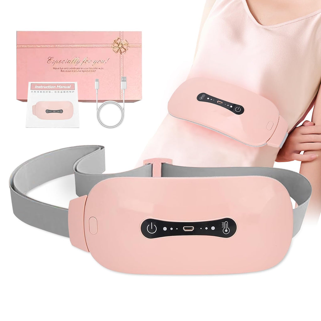 [Australia] - Menstrual Heating Pad, Electric Cordless Heating Waist Belt, Rechargeable Heated Massage Pad for Menstrual / Period, Stomachache, Back or Belly Pain Relief 