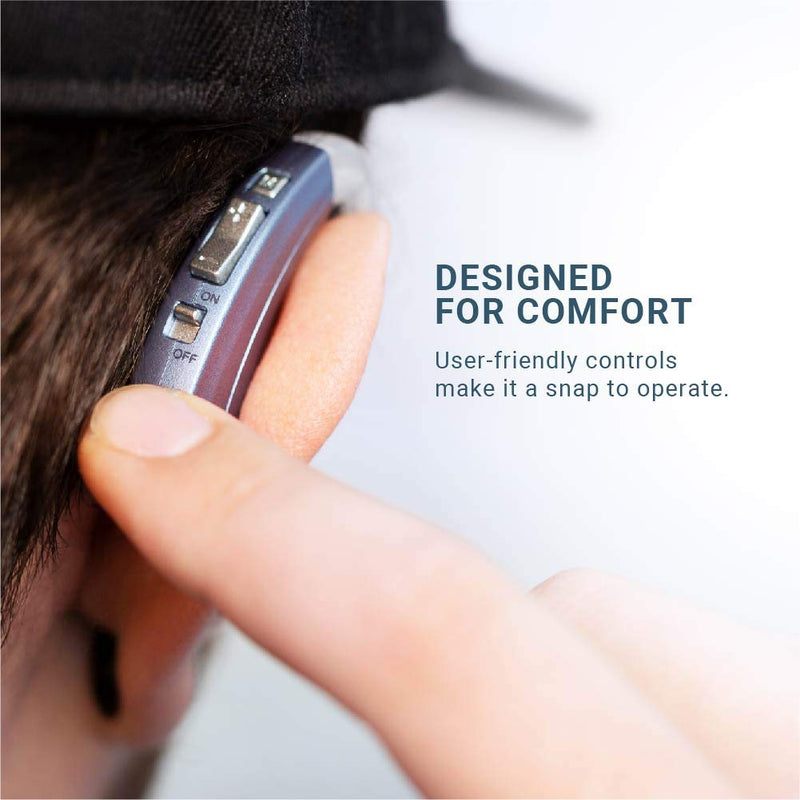 [Australia] - Digital Hearing Amplifier by Britzgo BHA-220. 500hr Battery Life, Modern Blue, Doctor and Audiologist Designed 