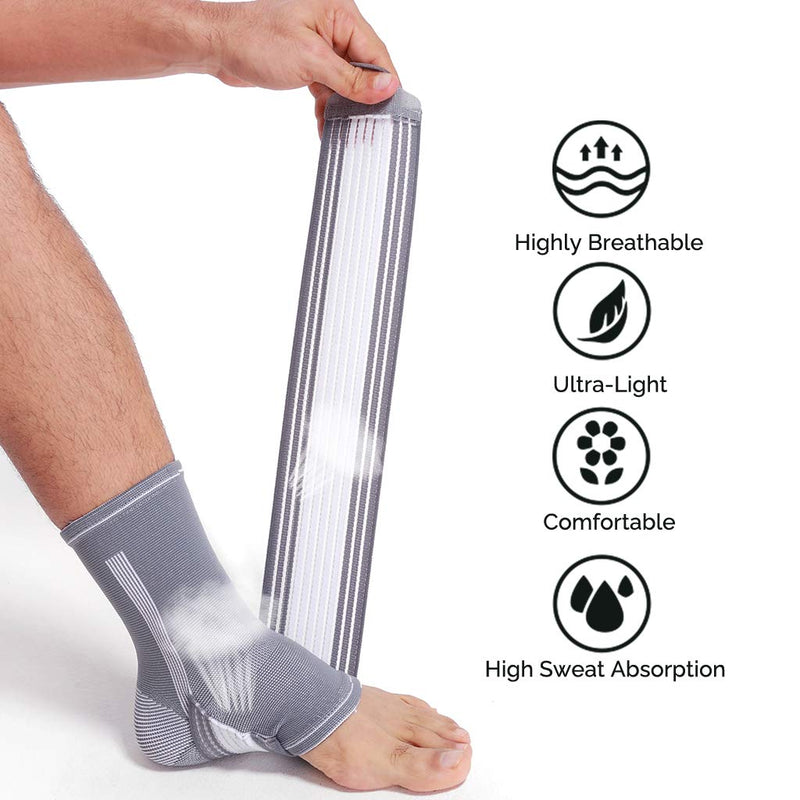 [Australia] - NeoTech Care Adjustable Ankle Support Brace, Gray (Size S, 1 Unit) Small (Pack of 1) 