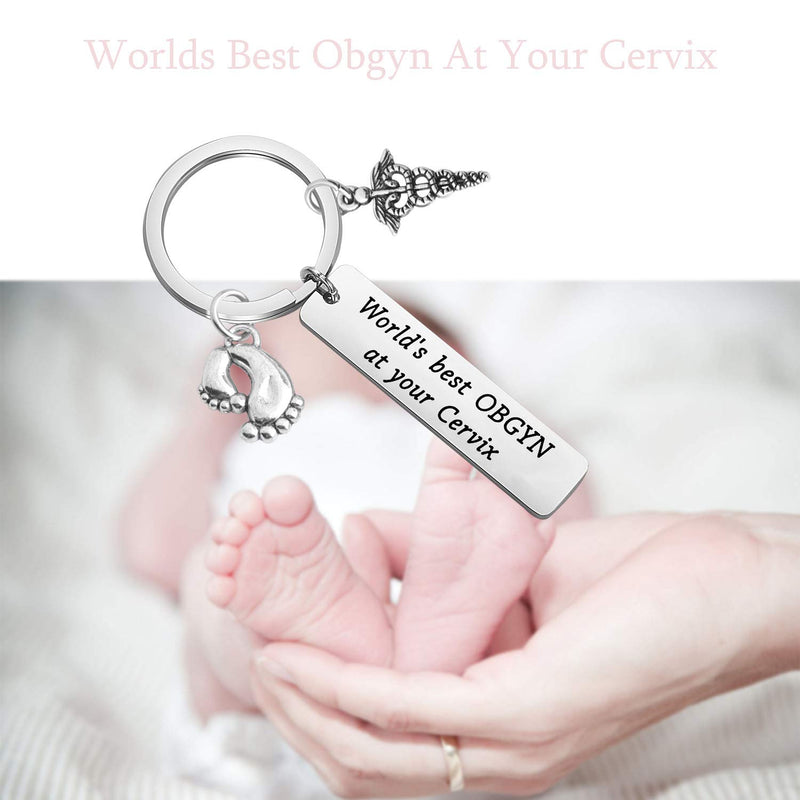 [Australia] - Lywjyb Birdgot OBGYN Gift Midwife Gift Worlds Best OBGYN at Your Cervix Keychain Gift Ob Nurse Gift Ob Doctor Gift Gynecologist Gift New Baby Gift Thank You Gift World Best OBGYN 