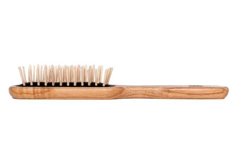 [Australia] - TEK - Rectangular Brush with Short Tooth in Ash Wood Handmade in Italy, for Short Hair - 22 x 4 cm 22x4.5 cm (Pack of 1) 