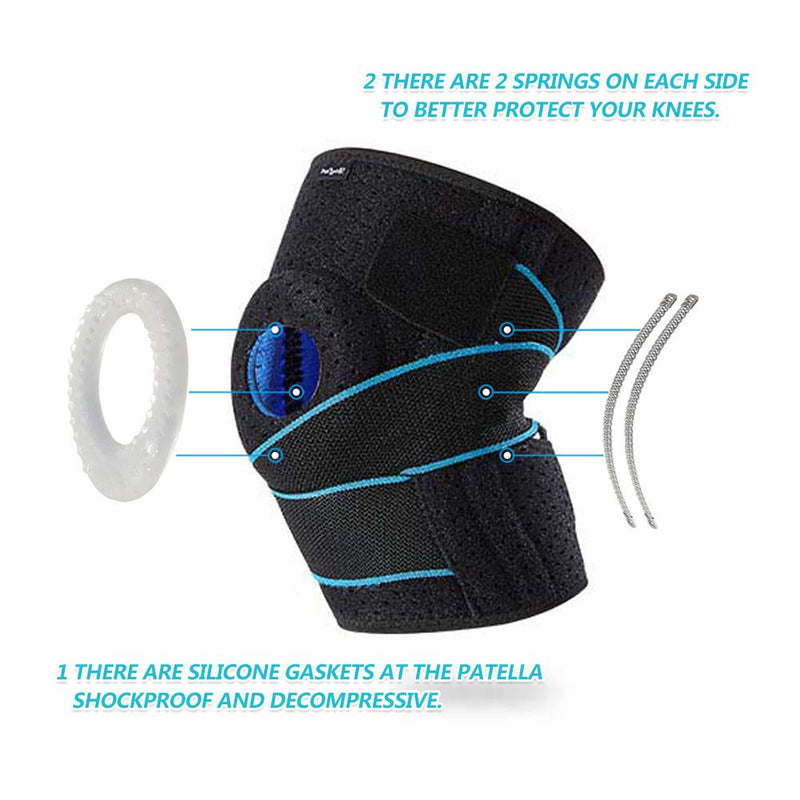 [Australia] - DOUFURT Knee Brace with Side Stabilizers for Meniscus Tear Knee Pain ACL MCL Injury Recovery Adjustable Knee Support for Men and Women Medium (Pack of 1) 