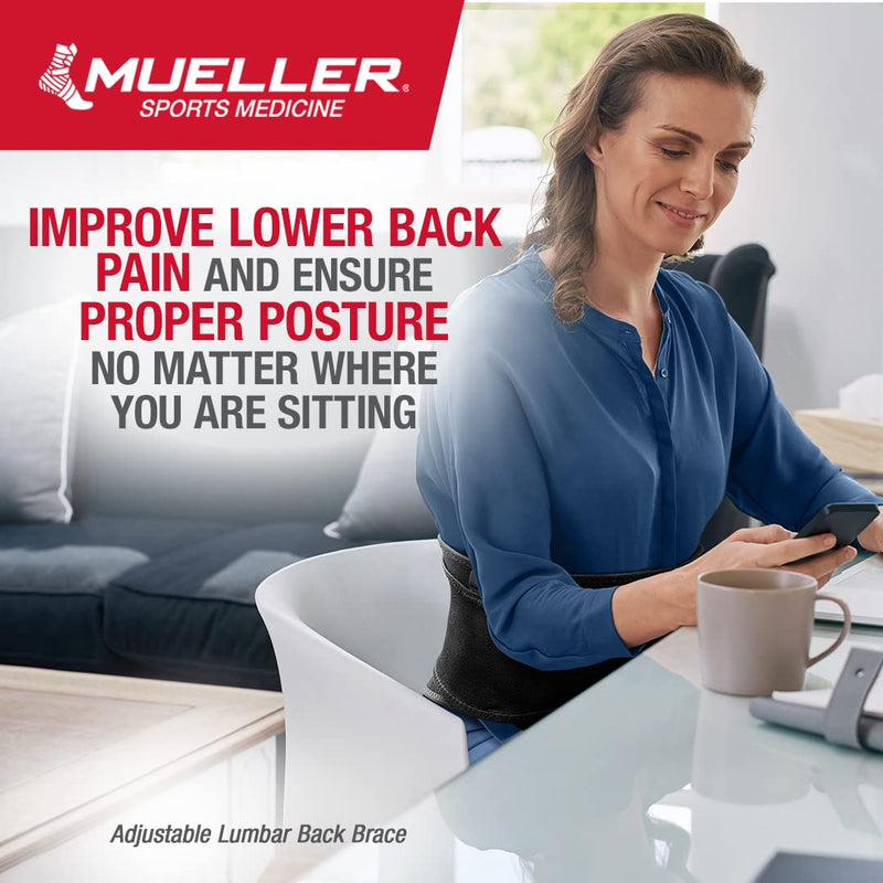 [Australia] - Mueller Sports Medicine Adjustable Back Brace, Back Support, For Men and Women, Black, Small 