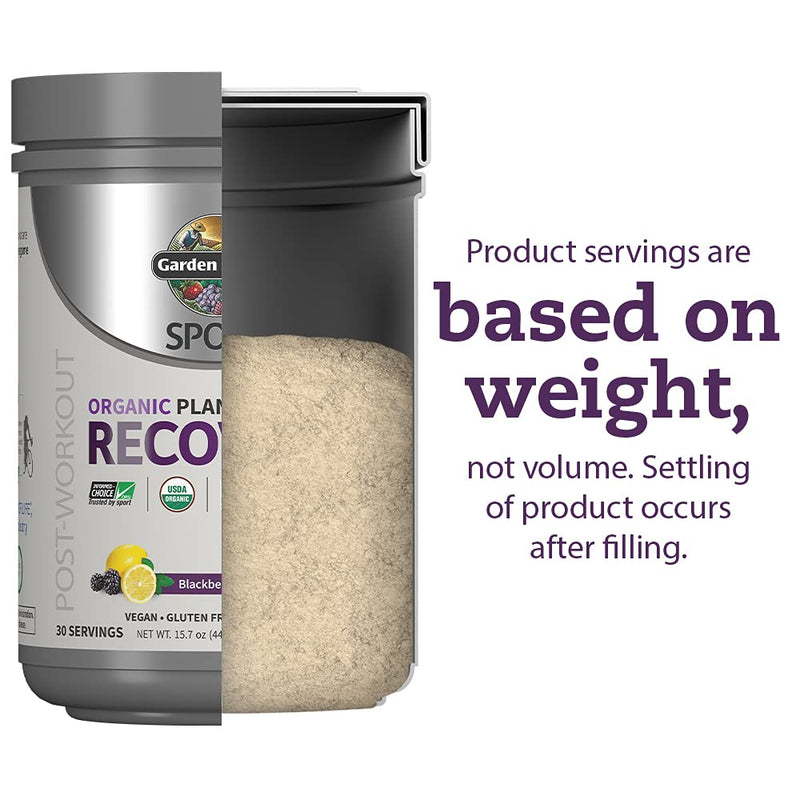 [Australia] - Garden of Life Sport Vegan Organic Plant Based Post Workout Muscle Recovery Powder for Men & Women - BlackBerry Lemonade 30 Servings, 100mg Magnesium, Antioxidants, Supplements, 15.7 Oz 