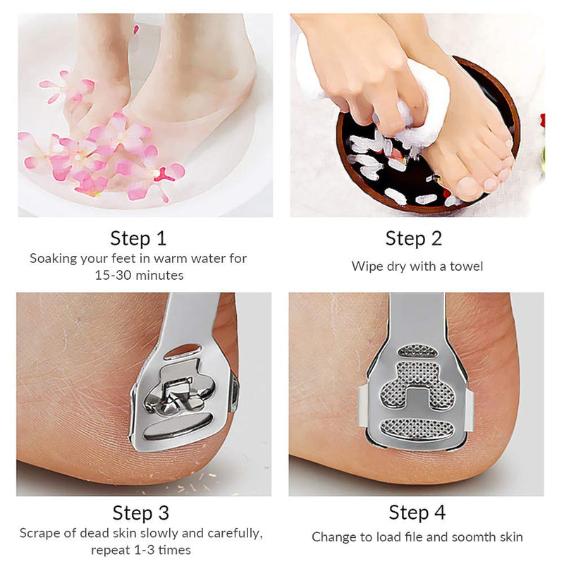 [Australia] - Codream Pedicure Callus Shaver Foot File Care Hard Skin Remover Callus Shaver Sets with Case, Foot File Heads & 10 Replacement Blade 