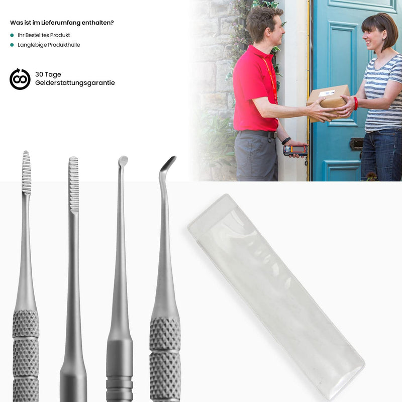 [Australia] - Blacks Files and Probe Podiatry Tools by Blizzard - German Forged - Blacks File Spoon and Swan Neck Probe Chiropodist Kit – Hospital Grade 3-Pcs Basic Set 