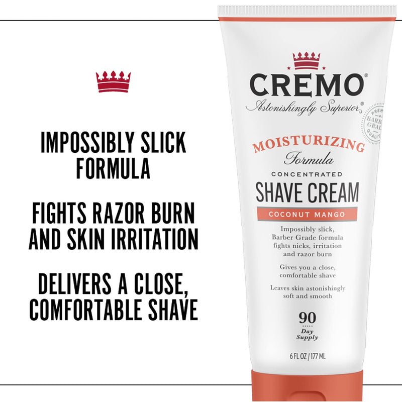 [Australia] - Cremo Coconut Mango Moisturizing Shave Cream, Astonishingly Superior Shaving Cream For Women, Fights Nicks, Cuts And Razor Burn, 6 Ounces 