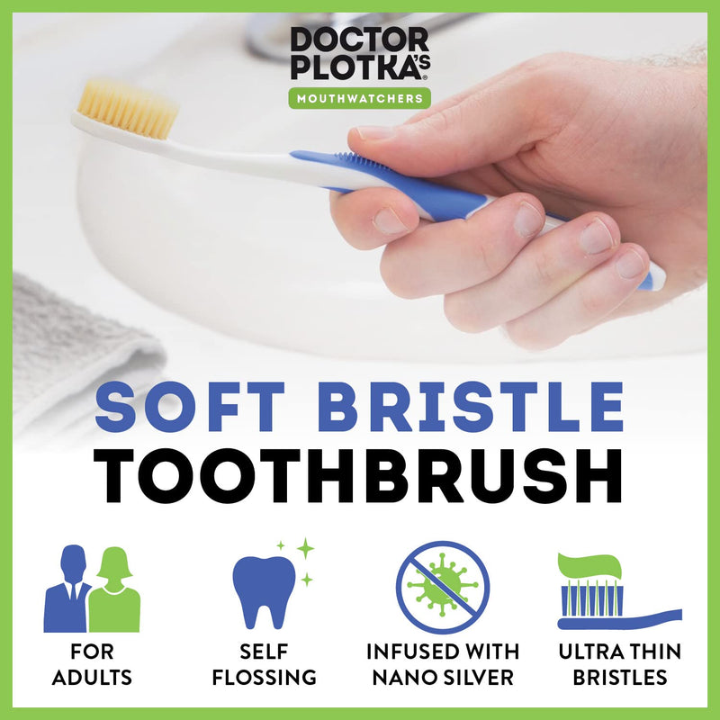 [Australia] - MOUTHWATCHERS Doctor Plotka's Mouthwatchers Antimicrobial Floss Bristle Silver Toothbrush, Adult, Orange Orange,silver 