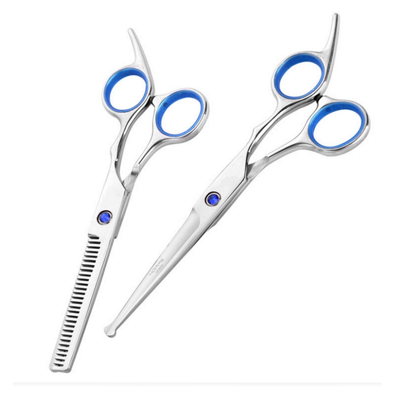 [Australia] - LIGICKY Baby Hair Cutting Scissors Set Professional Safety Round Tip Stainless Steel Hair thinning Shears Bang Hair Scissor for Kids/Salon/Home Blue 