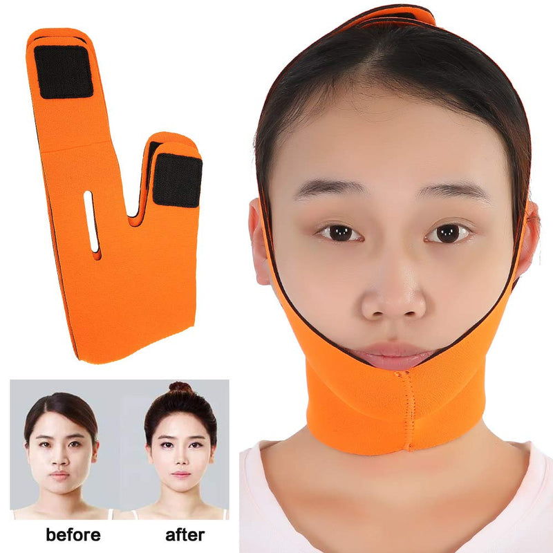 [Australia] - Face Lift Bandage Face Slimming Mask, Natural V Face Cheek Chin Lifting Tight Band, Anti Wrinkle Face Care Skin Compact V Line Reduce the bandage Chin Up Patch(Orange) 