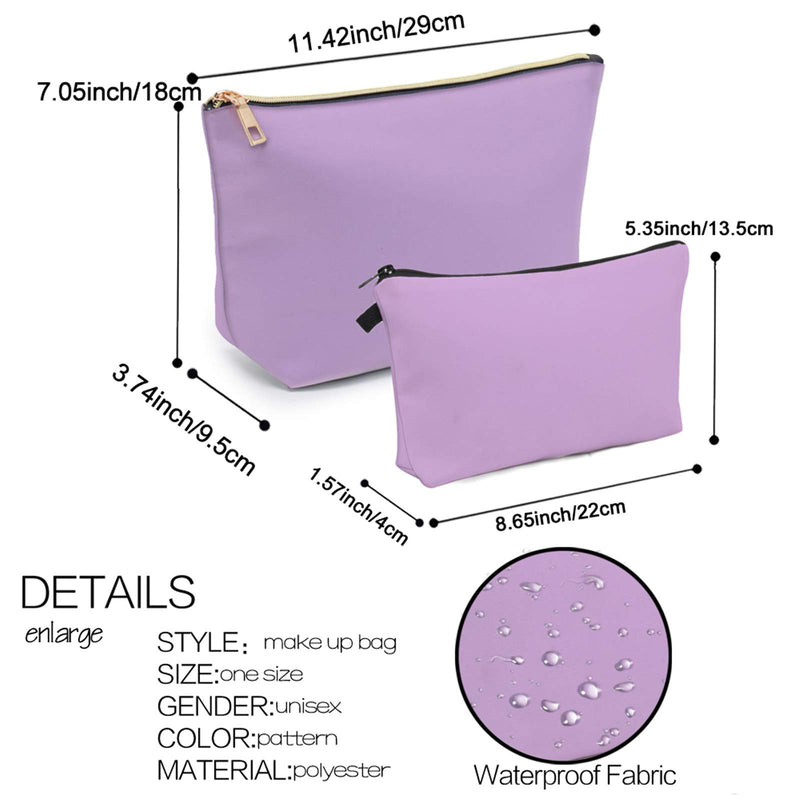 [Australia] - Makeup Bag for Women, LOOMILOO Cosmetic Bag for Girls Large Capacity Bags Storage Organizer Bag for Travel Daily Toiletry Bag Pouch Soft Purse Bags 2 Pieces (30009+52457) Purple 2 Pieces 