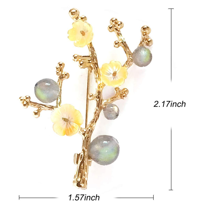 [Australia] - CCijiNG Brooches for Women, Wedding Party Jewelry Flower Elegant Brooch Pins for Women Fashionable Gifts for Christmas Yellow 