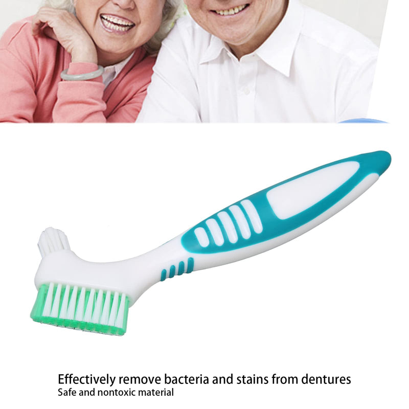 [Australia] - Denture Brush, Plaque Removal Effective Cleaning Prevent Dental Calculus False Teeth Toothbrush - Double Sided Bristles 