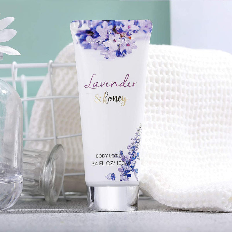 [Australia] - BODY & EARTH Bath and Body Gift Set - 8 Pcs Spa Gift Sets with Lavender & Honey Scent, Includes Shower Gel, Bubble Bath, Shampoo Bar and More, Bath Sets for Women Gifts, Xmas, Birthday Gifts for Her 