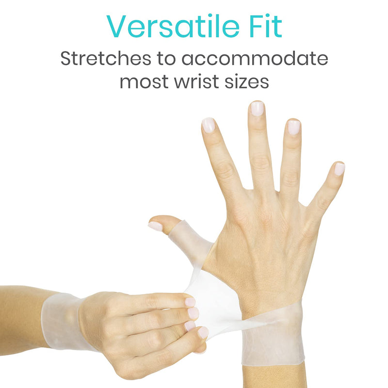 [Australia] - Vive Gel Thumb Wrist Support (Pair) - Waterproof Wrist Brace - Hand Brace Cool Wrap For Arthritis Dequervains Tenosynovitis, Sprained Joint Pain, Left Right Hand Stabilizer For Tendonitis Strain White 