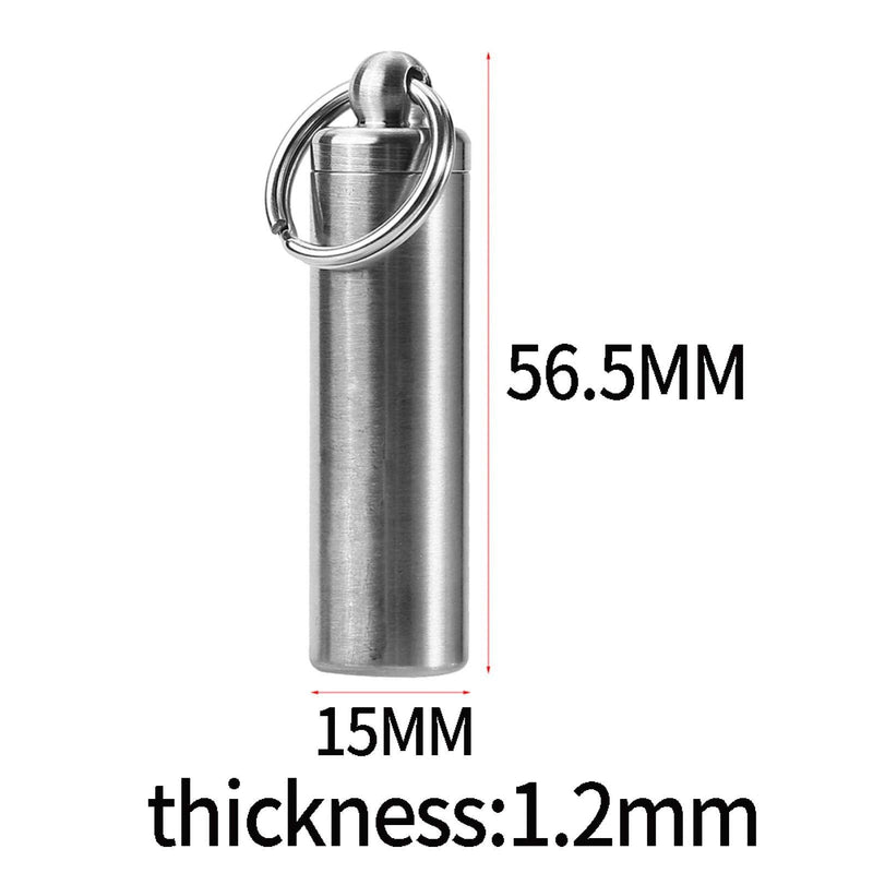 [Australia] - Mini Pill Holder Waterproof Pill Containers, Portable Pill Case, Stainless Steel Pill Box with Keychain for Outdoor Camping Traveling 