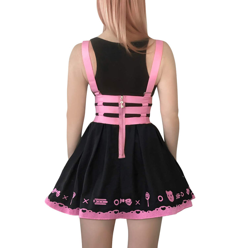 [Australia] - Littleforbig Overall Skirt Romper – Bondage Bunny and Bear Overall Skirt X-Small Pink 