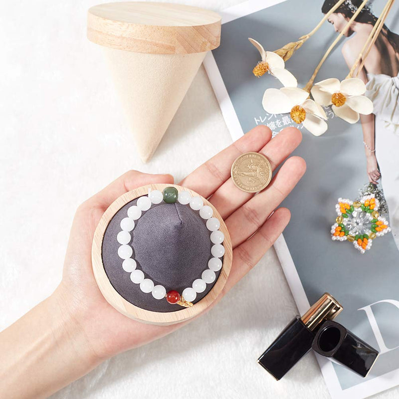 [Australia] - FINGERINSPIRE 2Pcs Wood Bracelet Holder Cone Shaped Bracelet Jewelry Display Stand Bangle Bracelet Watch Holder for Exhibit/Trade Shows/Retail Stores 