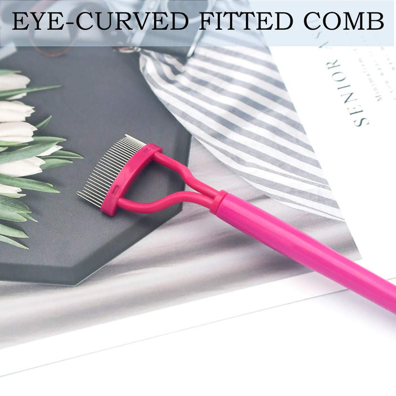 [Australia] - Stainless Steel Tooth Eyelash Comb, Mascara Eyelash Separator Eyebrow Grooming Brush Mascara applicator, with Comb Cover and Comb Cleaning Brush,Pack of 4 