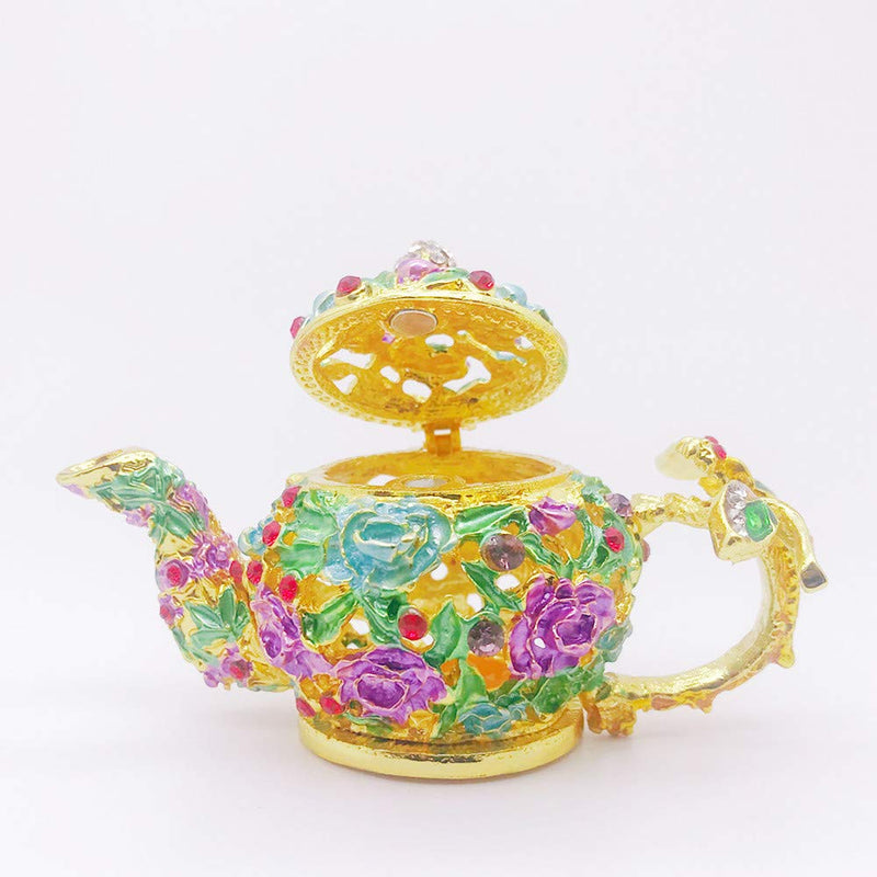[Australia] - GishimaTeapot Figurine Trinket Boxes Decorative Collectible Figurines Hinged Jewelry Box for Home Decor or Gifts 