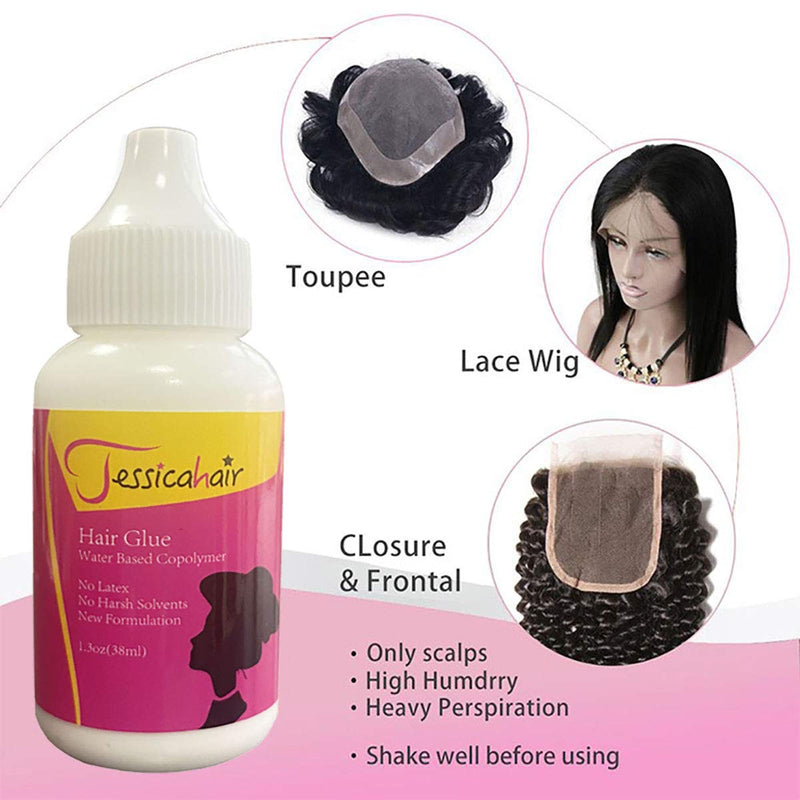 [Australia] - Jessica Hair Replacement Adhesive 1.3oz Wig Adhesive Invisible Bonding Wig Glue Strong Hold Active Lace Wig Adhesive (One Bottle) 1.3 Ounce 