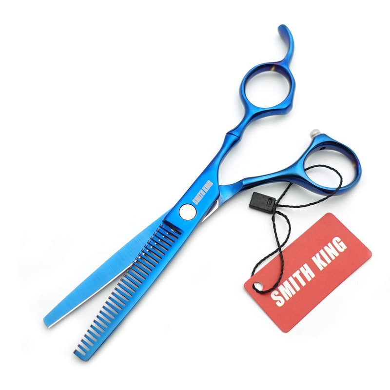 [Australia] - 6.0 inch hair scissors set hair cutting scissors & thinning scissors with razor&comb in 1 set (Blue) 