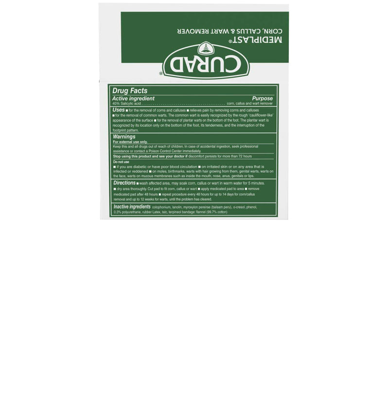 [Australia] - Curad Mediplast Corn, Callus, & Wart Remover, 40% Salicylic Acid Pads for topical removal of corns, callus, or plantar warts (25 Pads) 