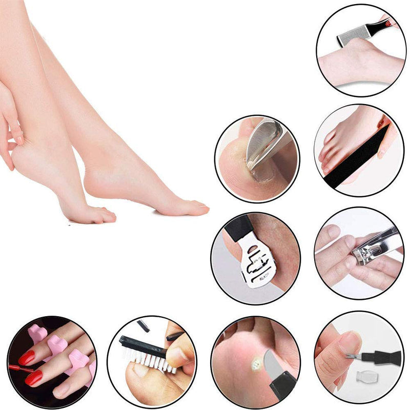 [Australia] - 23 Pieces Pedicure Set Professional Tools, Foot Care Kit Foot Rasp Foot Dead Skin Remover Pedicure Kit, Stainless Steel Professional Manicure Tools for Christmas Gift 