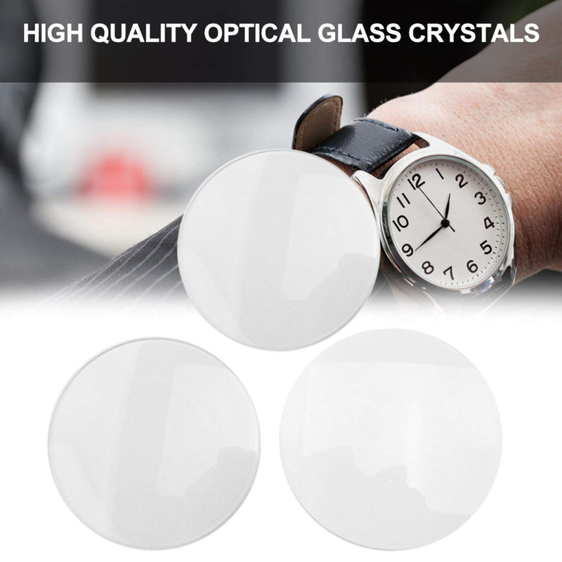 [Australia] - 3pcs Single Dome Watch Glass Part,35/36/40mm,Replacement Round Transparent Watch Glass,Super Clear Lens,for Watchmakers and Watch Repairing Workers Protector 35mm 36mm 40mm watch part Tool Kit 