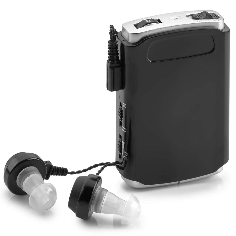 [Australia] - Sound Amplifier - Pocket Sound Voice Enhancer Device with Duo Mic/Ear Plus Extra Headphone and Microphone Set, Personal Sound Amplifier Device by MEDca 