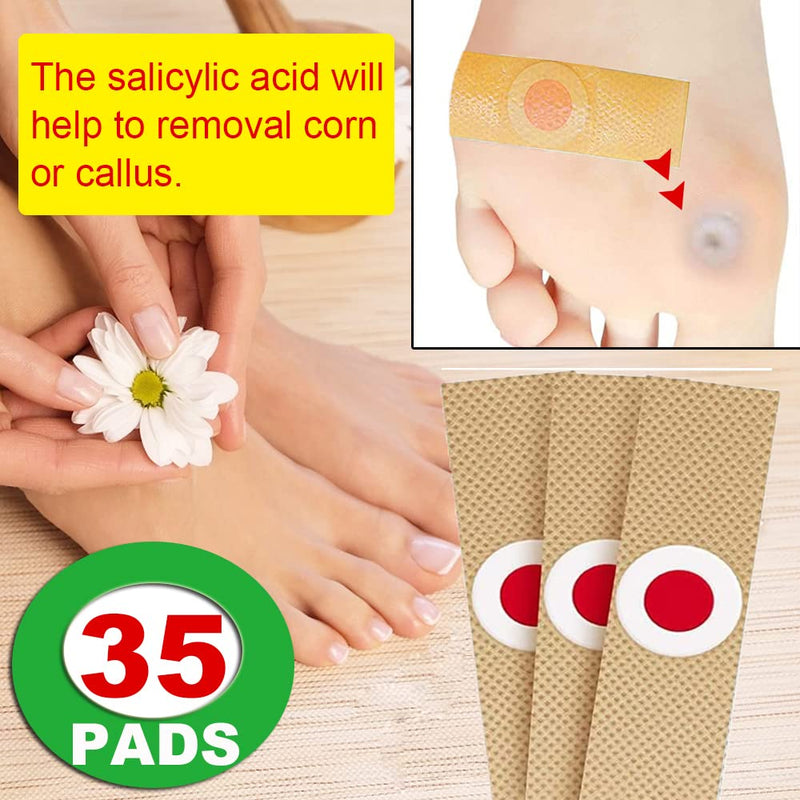 [Australia] - Mcvcoyh Corn Removal 35 Pieces Corn Remover Pads Wart Remover Callus Cushions Treatment Relief Corn Pain and Foot Care Nude35 Pcs 