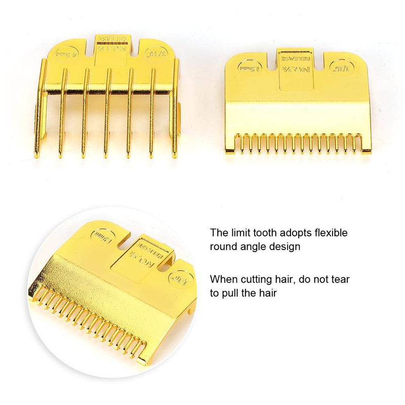 [Australia] - Universal Clipper Comb Attachment for Wahl, Professional Cutting Guide 1.5MM+4.5MM(electroplated plastics gold) Electroplating gold 
