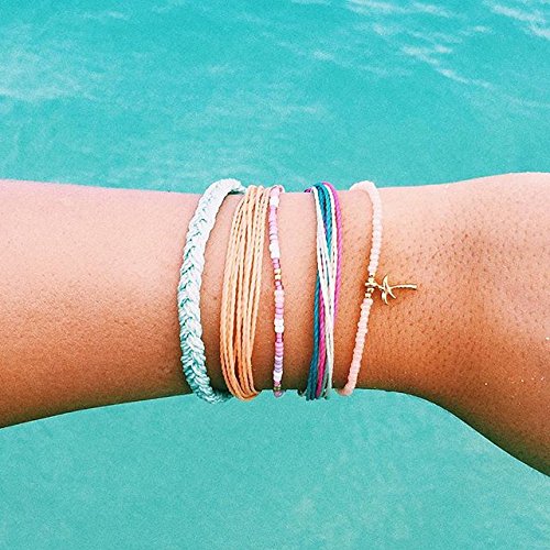 [Australia] - Pura Vida Jewelry Bracelets - 100% Waterproof and Handmade w/Coated Charm, Adjustable Band Rose Quartz 