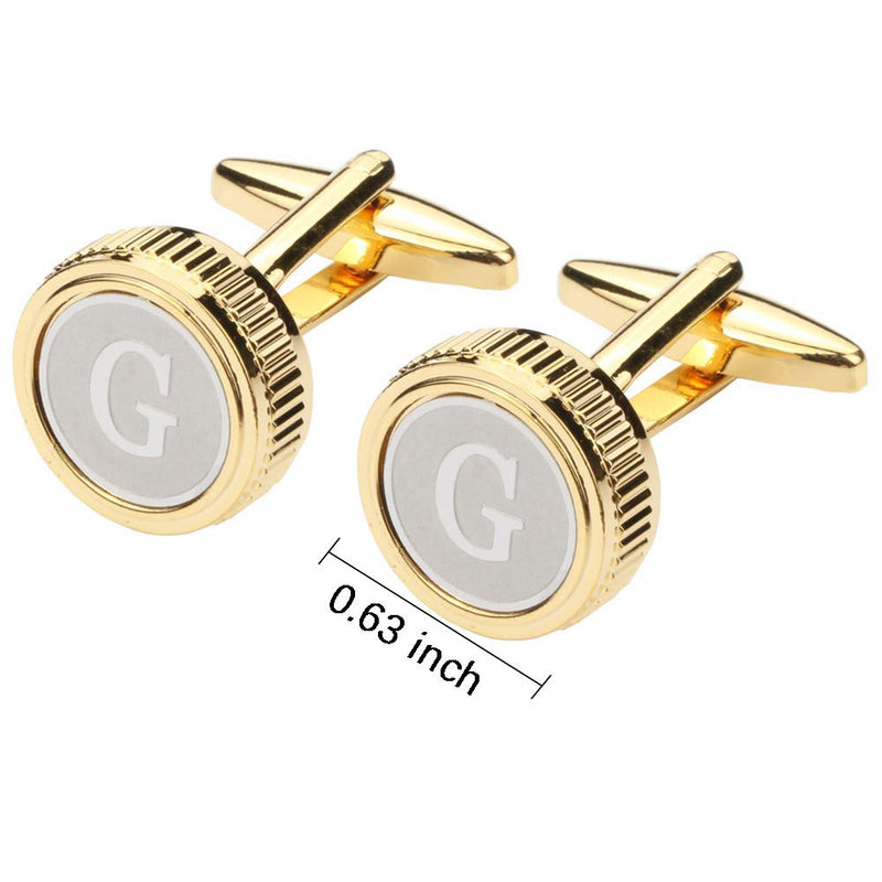 [Australia] - GWD Mens Cufflinks Tie clips set Set Shirt Classic Initials Alphabet A-Z Gift Box (Cufflinks Tie Clip Set) G 