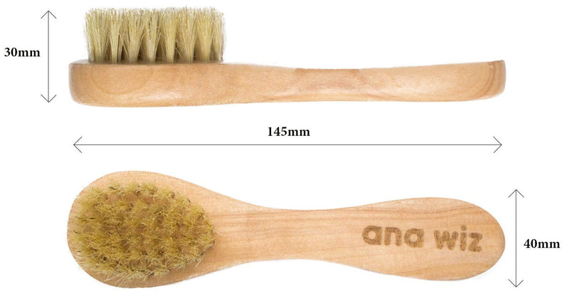 [Australia] - Ana Wiz™ Wooden Facial Brush with Soft Natural Boar Bristles & Lotus Wood Handle 
