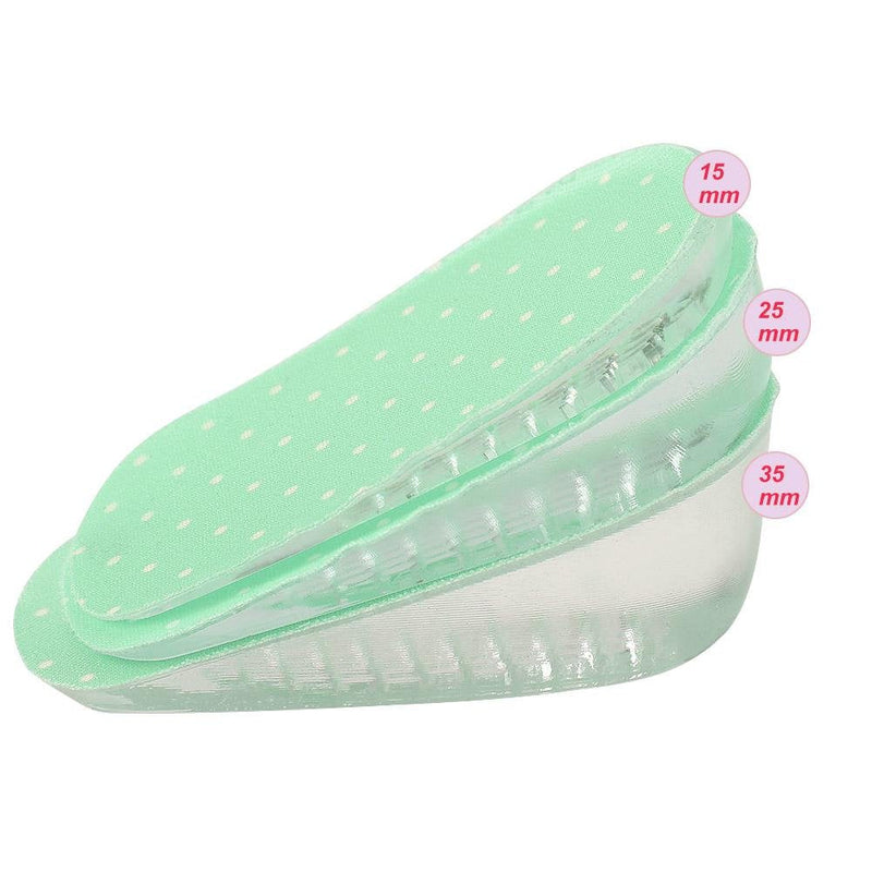 [Australia] - TMISHION Magnifying Insoles, 1 Pair Silicone Gel Adhesive Insoles Height Increase Orthopedic Foot Arch Support Heel Shoes 2.5cm Green 