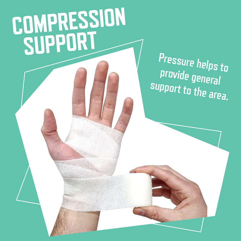 [Australia] - Inksafe White Self Adherent Cohesive Bandages 5cm x 4.5m Box of 12 - Uses Include Tattoo Grip Wrap, Vet Wrap, Tape for Wrist and Ankle Sprains 