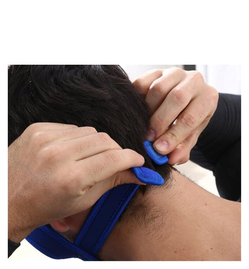 [Australia] - Pointedd New Neoprene Anti Snore Stop Snoring Chin Strap Belt Anti Apnea Jaw Solution Sleep Support Apnea Belt Adjustable (Color : Blue) 