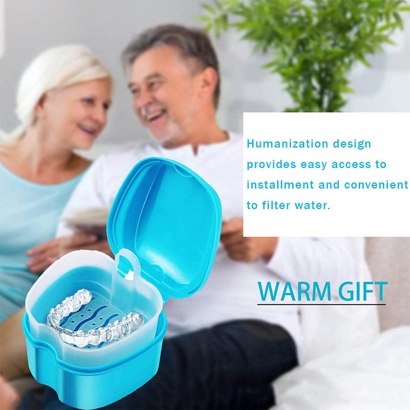 [Australia] - Retainer Case Portable,Denture Box Easy-Clean 