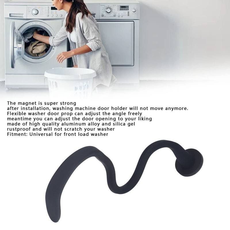[Australia] - Oreilet Front Load Washer Door Prop, Magnetic Washing Machine Door Prop Holder Stopper, Keep Washer Door Open, Flexible Dryer Door Prop Universal for Drum Washing Machine(black) Black 