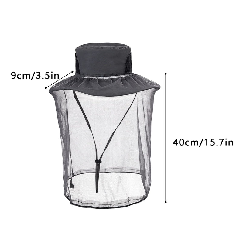 [Australia] - Mosquito Head Net Hat Midge Hat with Removable Net Wide Brim Sun Protection Hat for Fishing Hiking Gardening Camping, Grey 