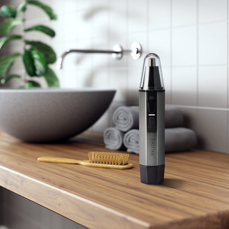 [Australia] - ToiletTree Products Water Resistant Stainless Steel Nose and Ear Hair Trimmer with LED Light 